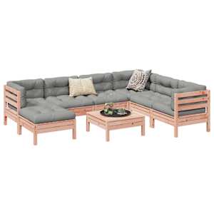 Vrtna sedežna garnitura 8-delna z blazinami trden les douglas