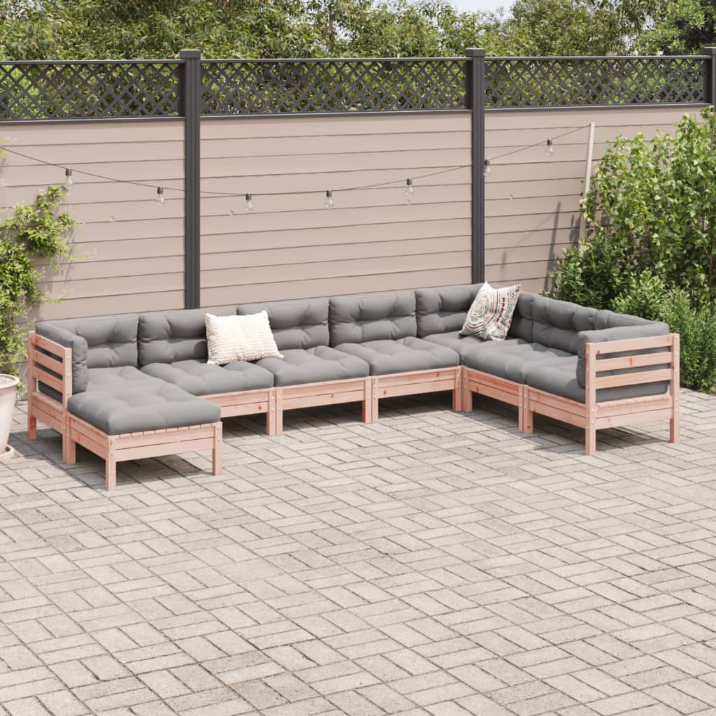 vidaXL 8-delige Loungeset met kussens massief douglas vurenhout afbeelding