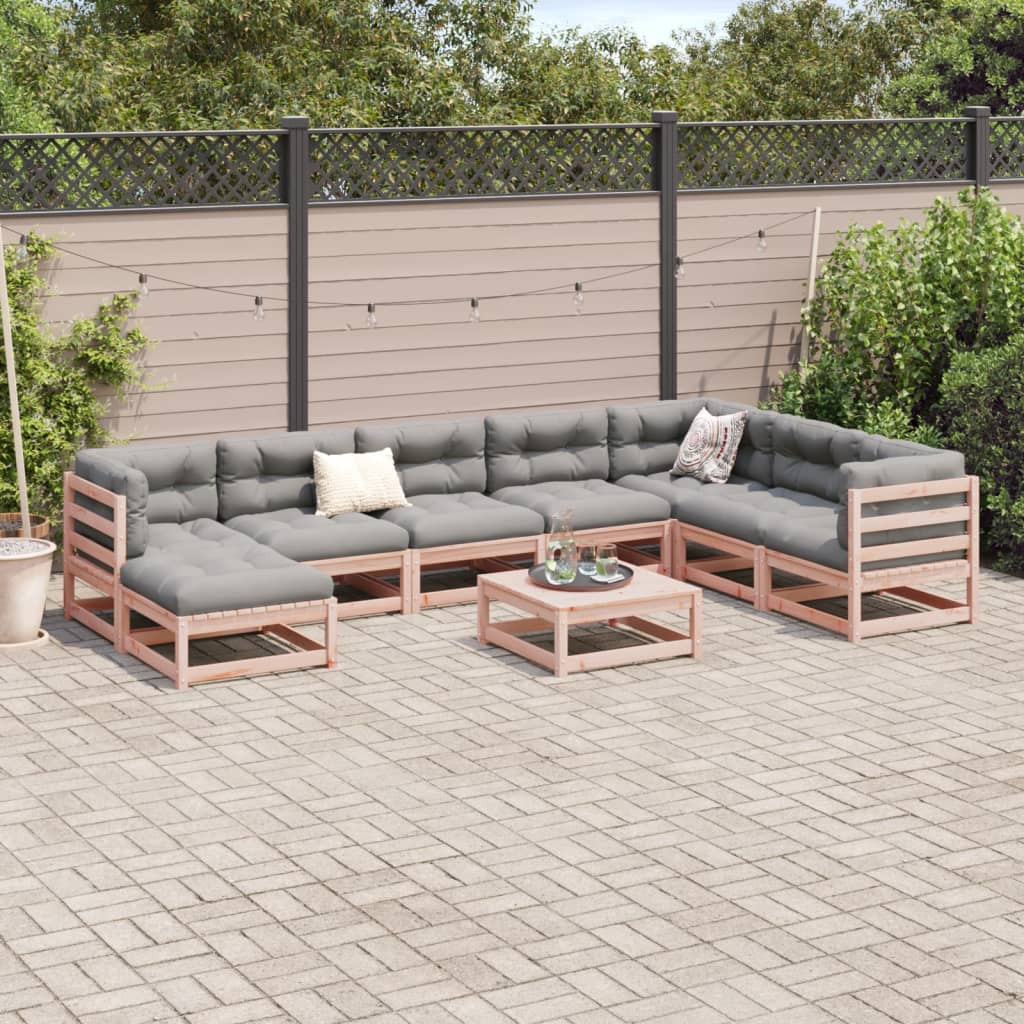 vidaXL 9-delige Loungeset met kussens massief douglas vurenhout afbeelding