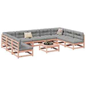 Vrtna sedežna garnitura 10-delna trden les douglas