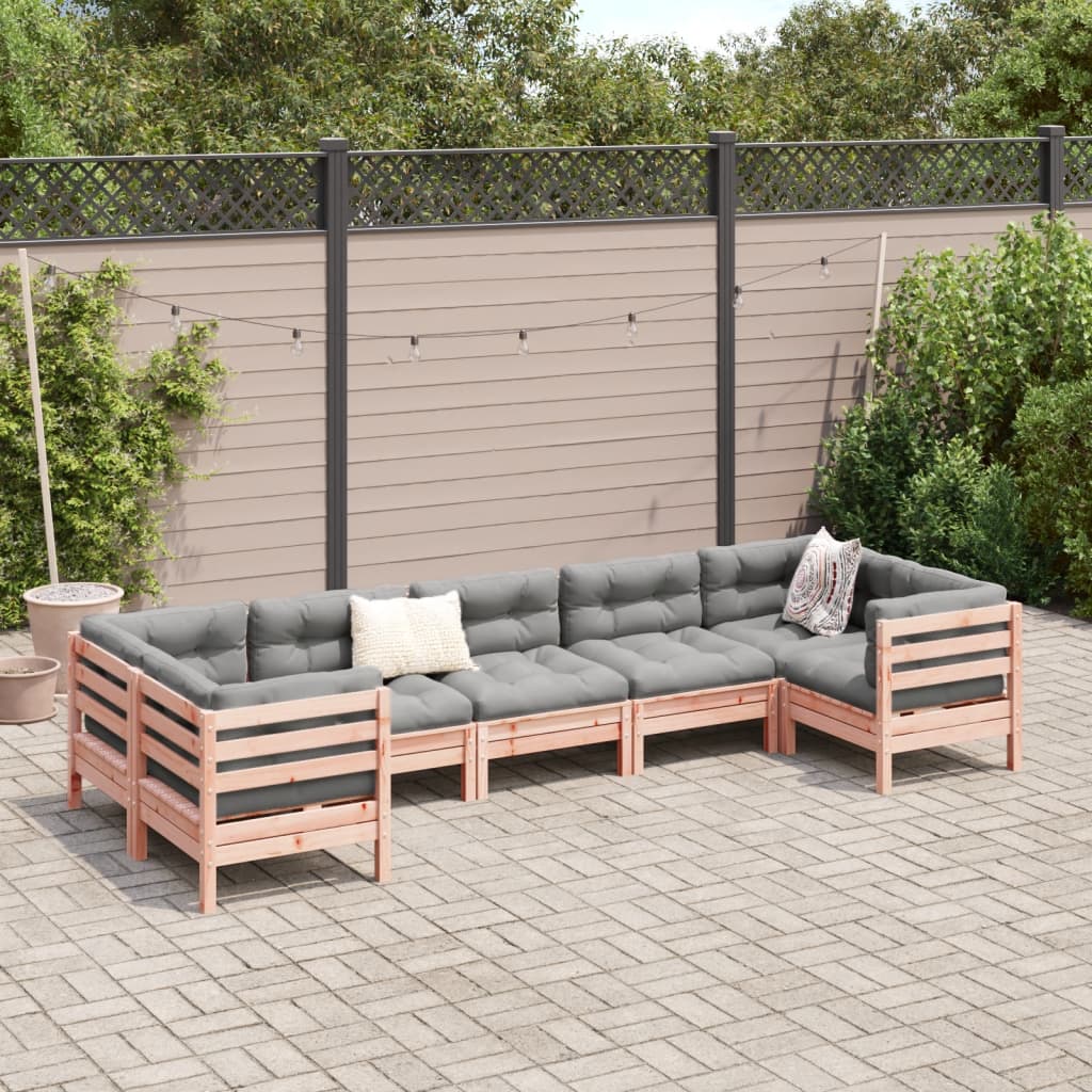 7 Piece Garden Sofa Set with Cushions Solid Wood Douglas Fir 3299623