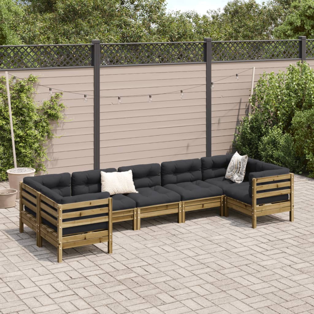 vidaXL 7-delige Loungeset met kussens geïmpregneerd grenenhout afbeelding