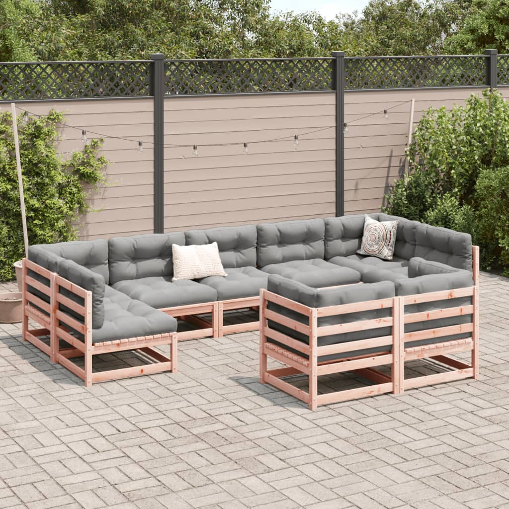 vidaXL 9-delige Loungeset met kussens massief douglas vurenhout afbeelding