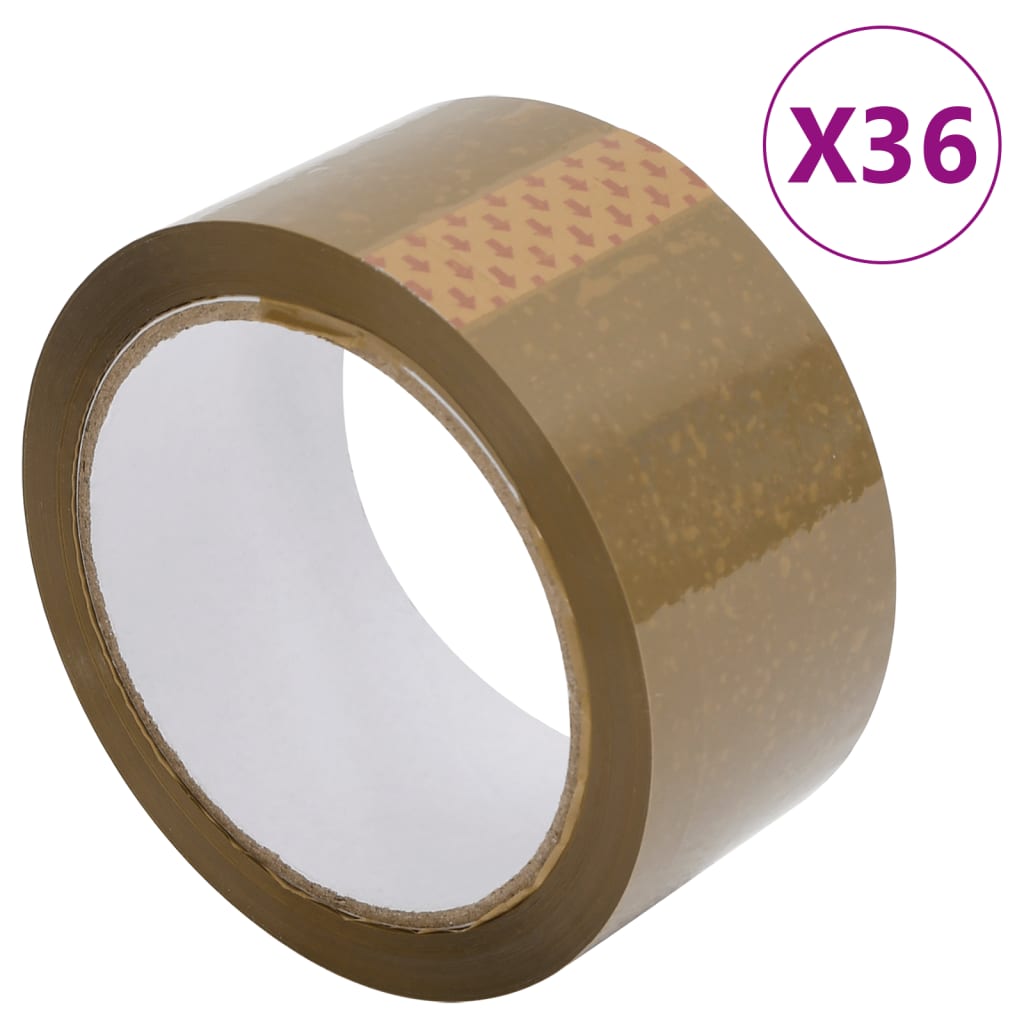 vidaXL Paketklebeband 36 Stk. Braun 48 mm x 66 m