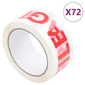 Lepicí páska 72 ks s potiskem FRAGILE bílá 48 mm x 66 m - obrázek 1
