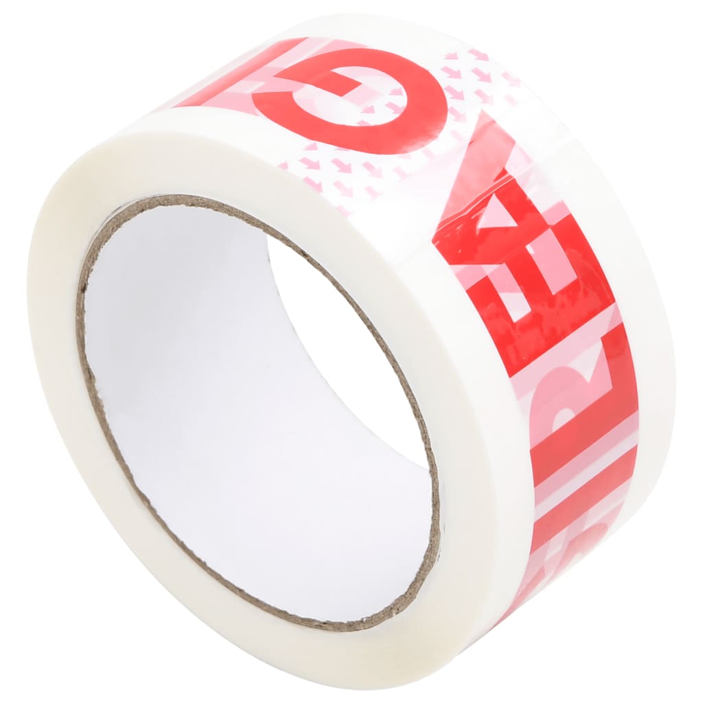 vidaXL Verpakkingstapes 72 st met FRAGILE-print 48 mm x 66 m wit afbeelding