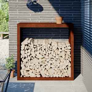 Stojalo za drva 100x40x100 cm Vremensko odporno jeklo