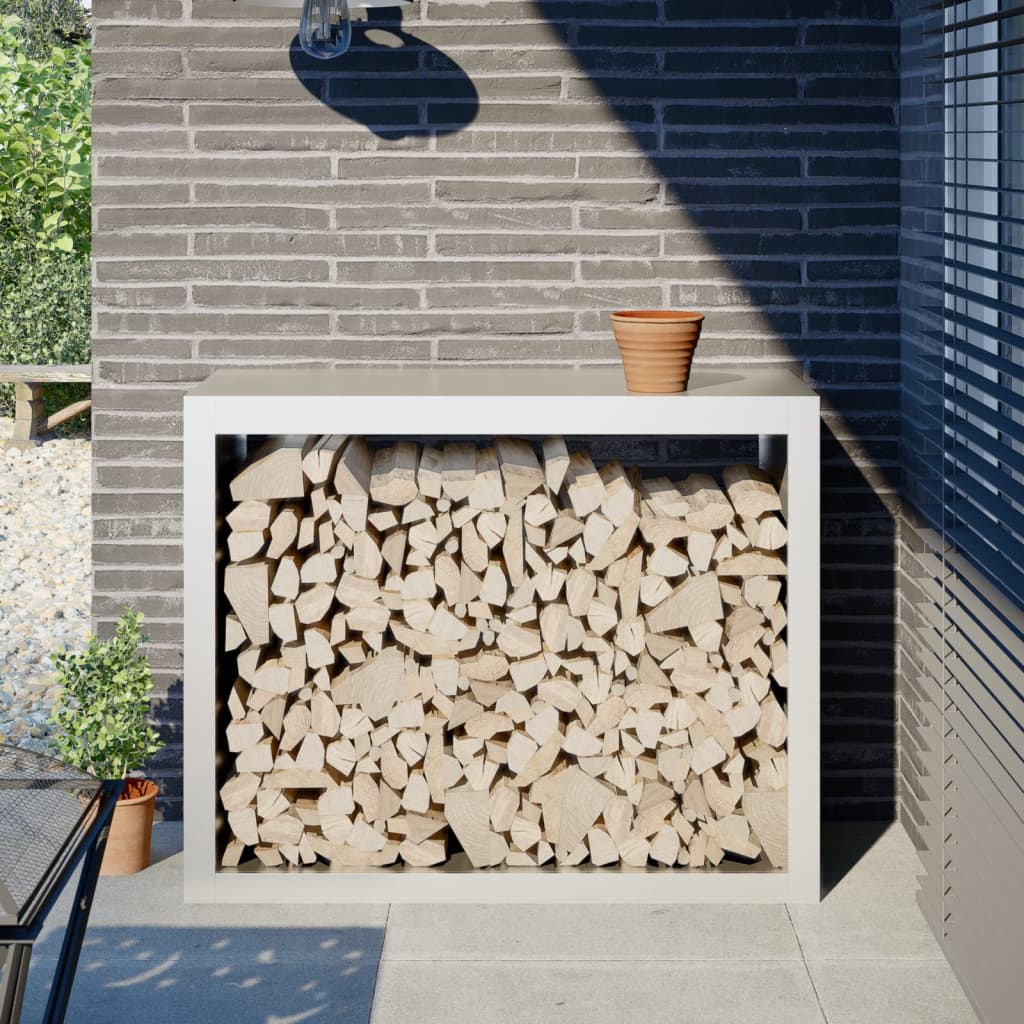 vidaXL brændestativ 100x40x80 cm stål hvid