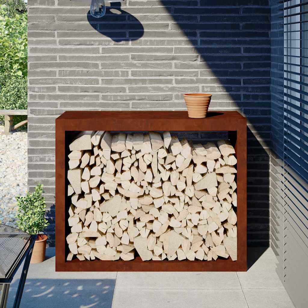 vidaXL Brændereol 100x40x80 cm i vejrbestandigt stål