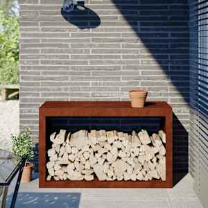 Stojalo za drva 100x40x60 cm Vremensko odporno jeklo