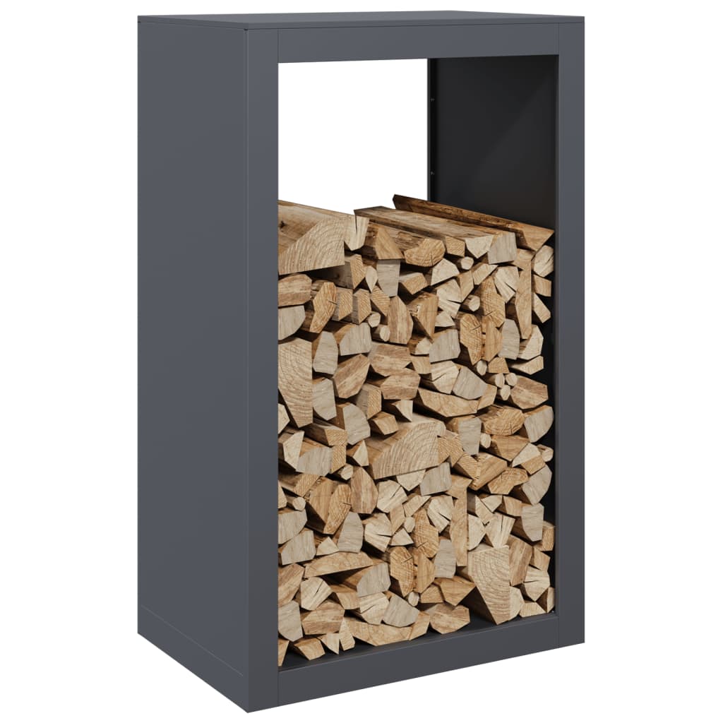 vidaXL Haardhoutrek 60x40x100 cm staal antracietkleurig afbeelding