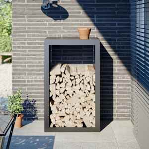 Stojalo za drva antracitno 60x40x100 cm jeklo