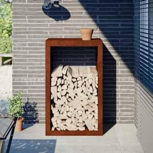 Stojalo za drva 60x40x100 cm Vremensko odporno jeklo