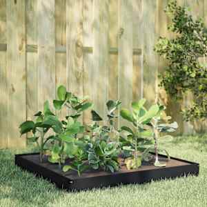 Vrtna visoka greda črna 100x100x18,5 cm jeklo