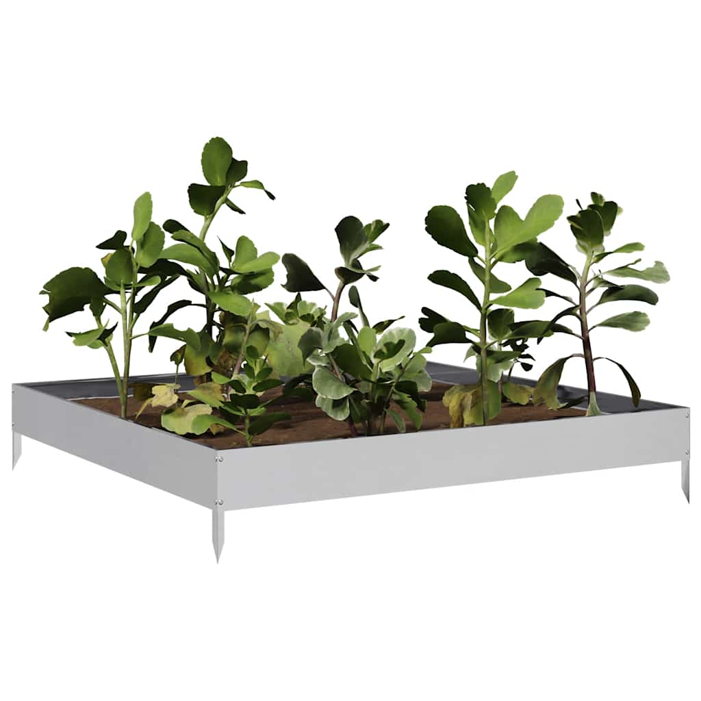 vidaXL Plantenbak verhoogd 100x100x18,5 cm gegalvaniseerd staal afbeelding