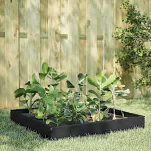 Vrtna visoka greda črna 100x100x26 cm jeklo