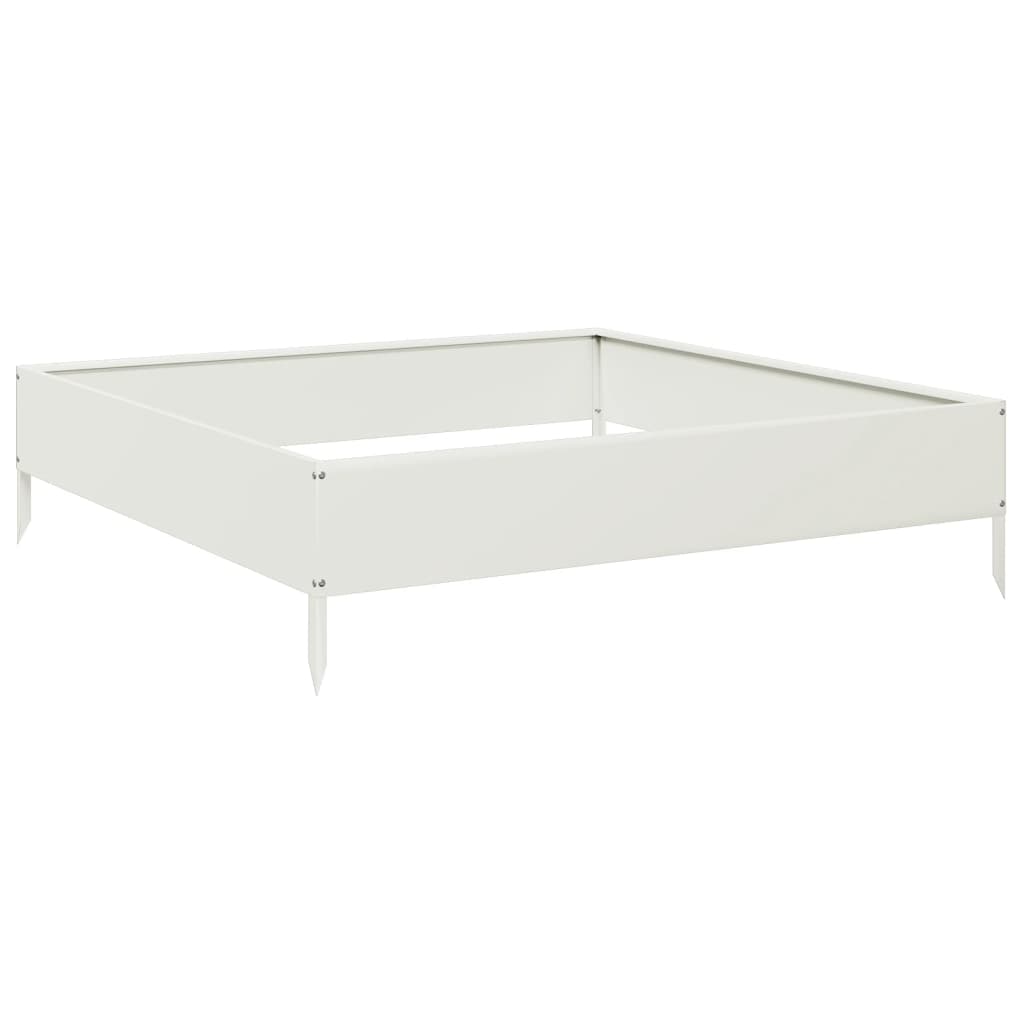 vidaXL Zahradní vyvýšený záhon bílý 100 x 100 x 26 cm ocel