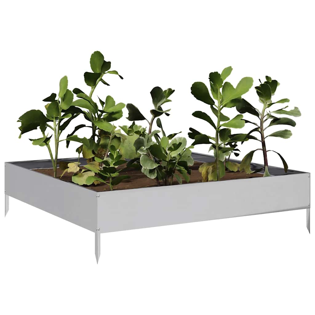 vidaXL horganyzott acél kerti magaságyás 100 x 100 x 26 cm