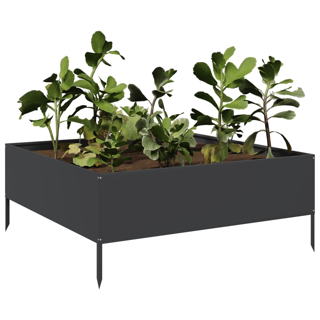 Thumbnail - vidaXL Hochbeet Schwarz 100x100x25 cm Stahl