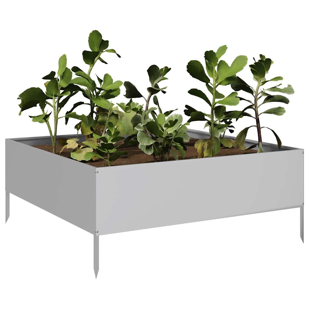 vidaXL Plantenbak verhoogd 100x100x25 cm gegalvaniseerd staal afbeelding
