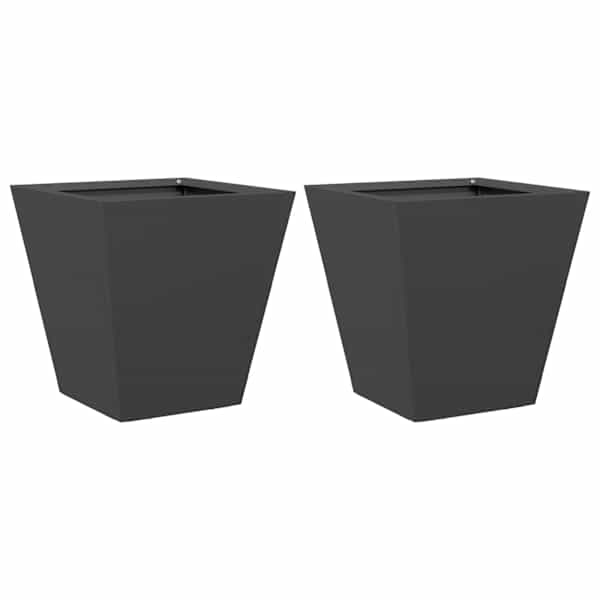 vidaXL aia taimekastid 2 tk, must, 30x30x30 cm, teras