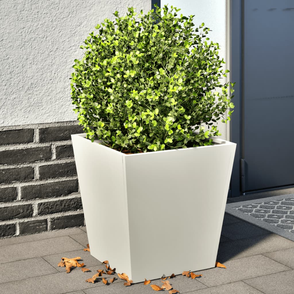 vidaXL plantekrukker 2 stk. 40x40x40 cm stål hvid