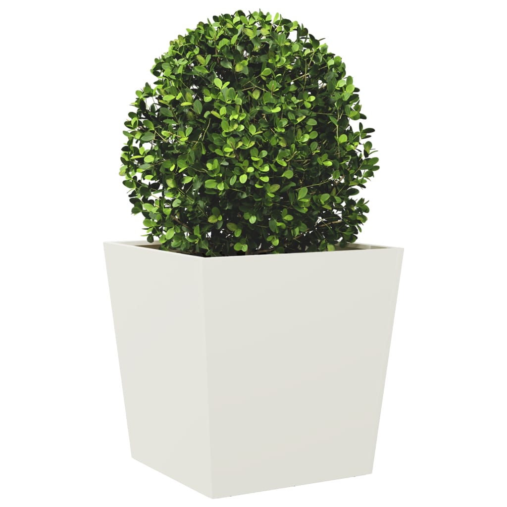 vidaXL Plantenbak 50x50x50 cm staal wit afbeelding