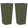 vidaXL aia taimekastid 2 tk, oliiviroheline, 35x35x75 cm, teras
