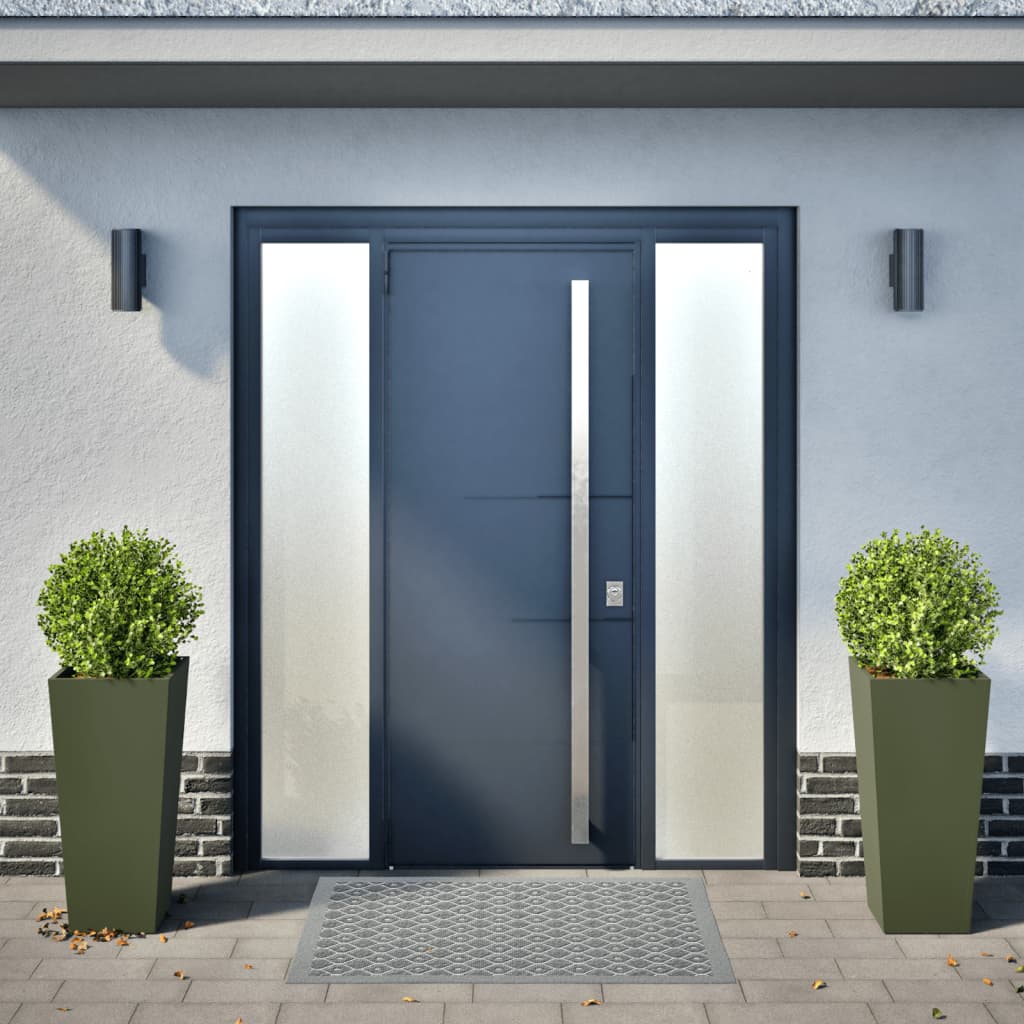 vidaXL Plantenbakken 2 st 35x35x75 cm staal olijfgroen afbeelding