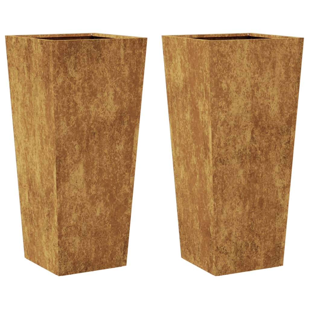 vidaXL Zahradní truhlíky 2 ks 35x35x75 cm povětrnostně odolná ocel