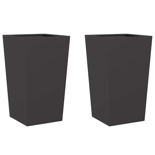 vidaXL aia taimekastid 2 tk, must, 45x45x75 cm, teras