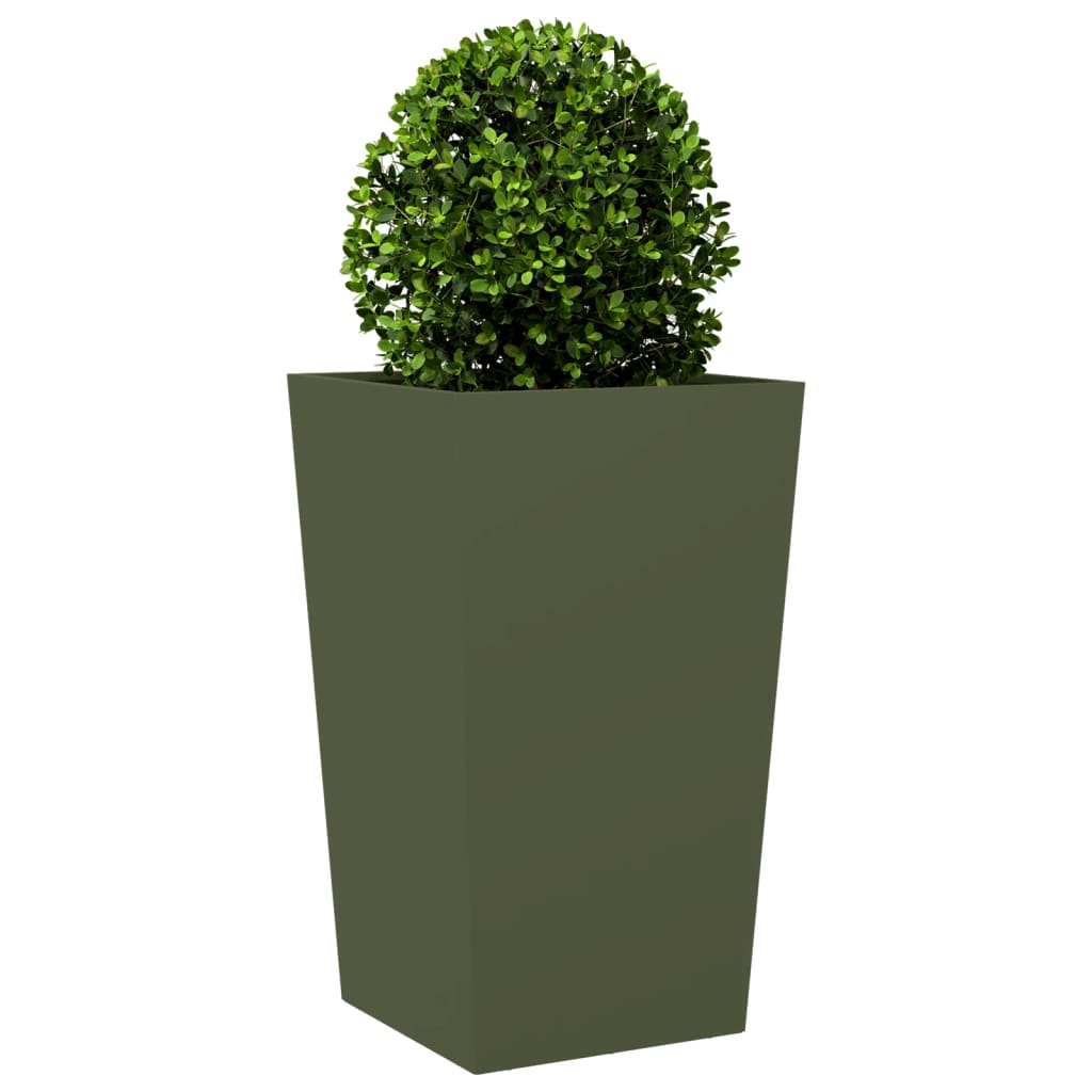 vidaXL Plantenbak 45x45x75 cm staal olijfgroen afbeelding