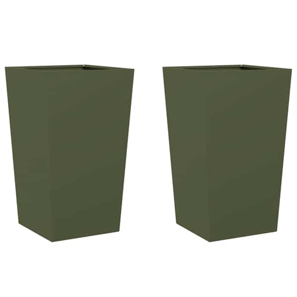 vidaXL aia taimekastid 2 tk, oliiviroheline, 45x45x75 cm, teras