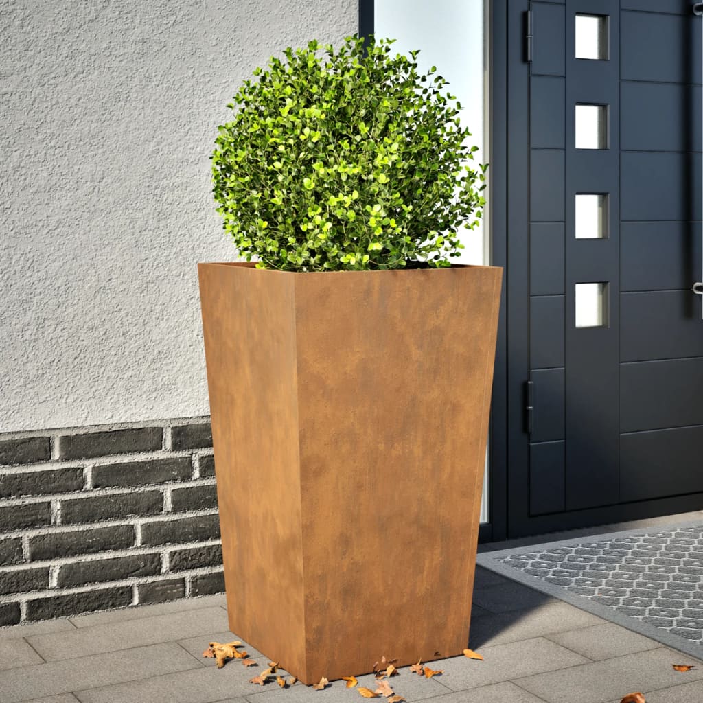 Fioriera da Giardino 45x45x75 cm in Acciaio Corten