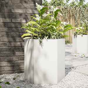 Vrtno korito bela 46x40x45 cm jeklo