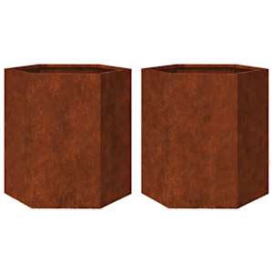 vidaXL aia taimekastid 2tk kuusnurkne 46x40x45cm ilmastikukindel teras
