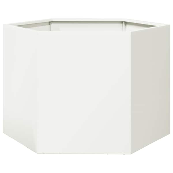 vidaXL kuusnurkne aia taimekast, valge, 69x60x45 cm, teras