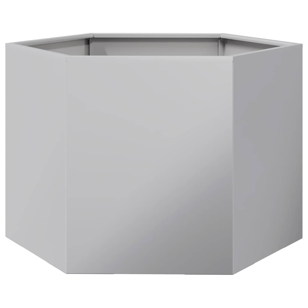 vidaXL Zahradní truhlík šestihranný 69 x 60 x 45 cm pozinkovaná ocel