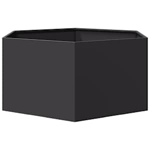 Zahradní truhlík černý šestihranný 104 x 90 x 45 cm ocel - obrázek 4