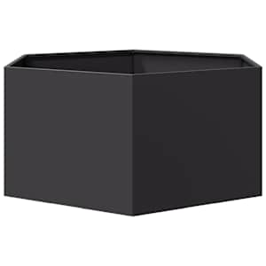 Zahradní truhlík černý šestihranný 104 x 90 x 45 cm ocel - obrázek 5