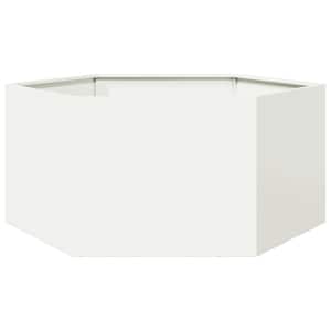 Zahradní truhlík bílý šestihranný 104 x 90 x 45 cm ocel - obrázek 1