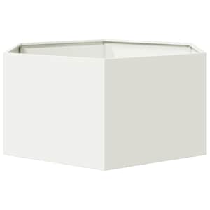 Zahradní truhlík bílý šestihranný 104 x 90 x 45 cm ocel - obrázek 4
