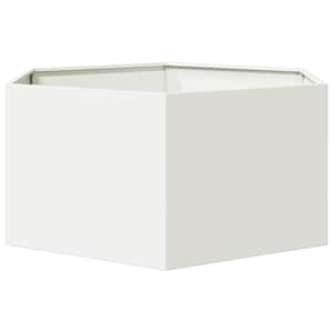 Zahradní truhlík bílý šestihranný 104 x 90 x 45 cm ocel - obrázek 5
