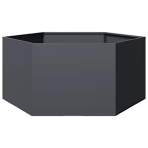Zahradní truhlík antracitový šestihranný 104 x 90 x 45 cm ocel - obrázek 1