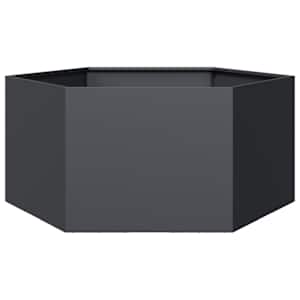 Zahradní truhlík antracitový šestihranný 104 x 90 x 45 cm ocel - obrázek 6