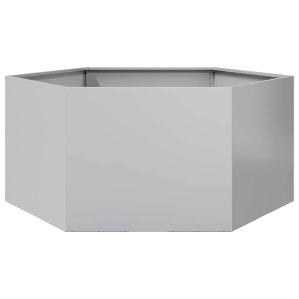 vidaXL kuusnurkne aia taimekast, 104x90x45 cm, tsingitud teras