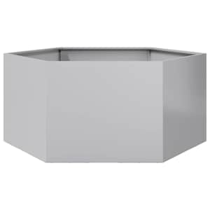 Zahradní truhlík šestihranný 104 x 90 x 45 cm pozinkovaná ocel - obrázek 1