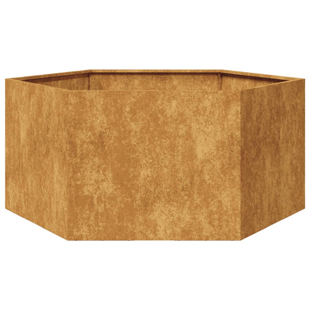 vidaXL Jardinieră de grădină 104x90x45 cm oțel corten hexagonal