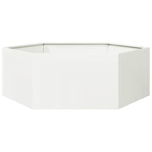 Zahradní truhlík bílý šestihranný 138 x 120 x 45 cm ocel - obrázek 2