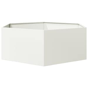 Zahradní truhlík bílý šestihranný 138 x 120 x 45 cm ocel - obrázek 5